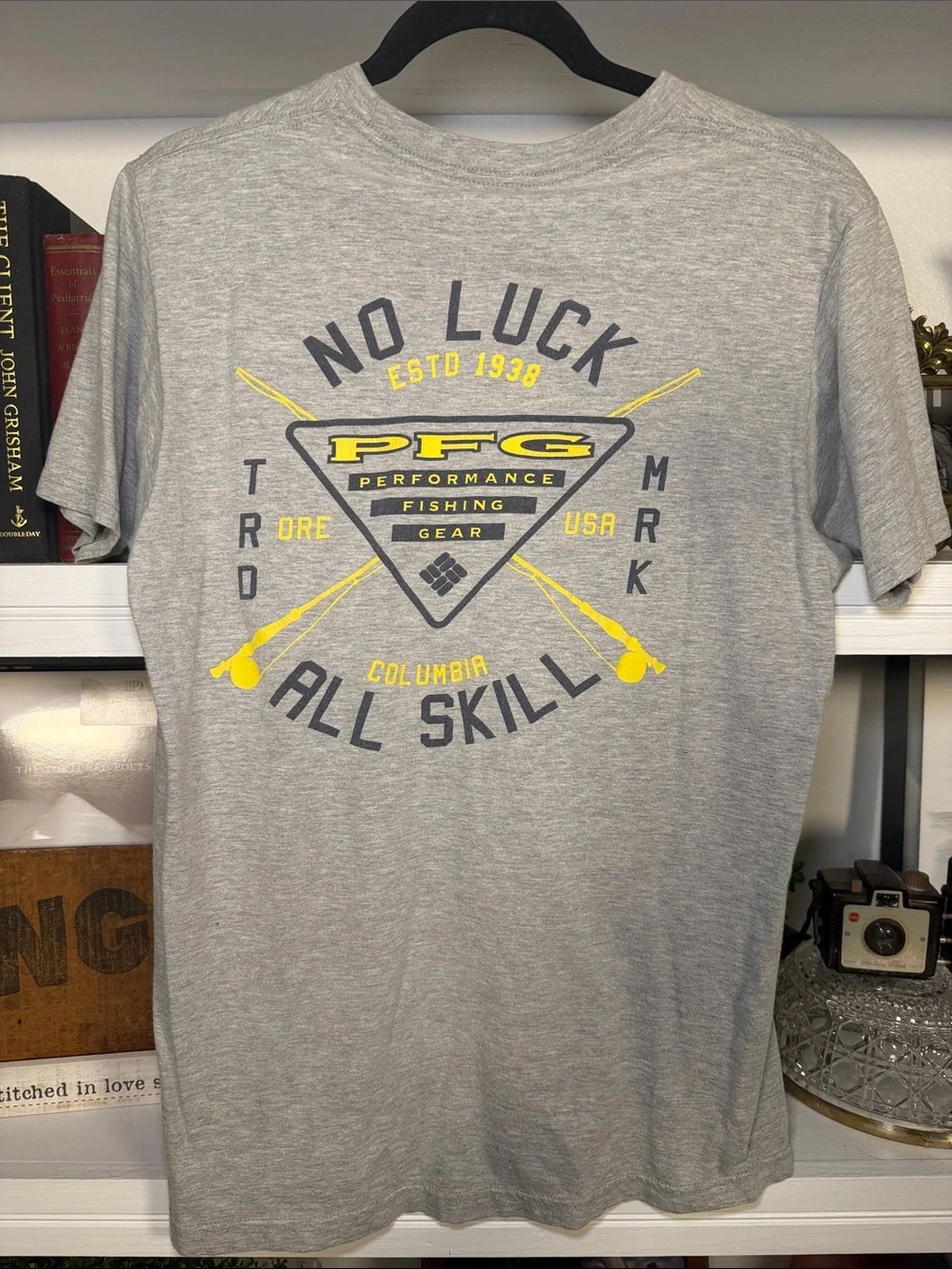 Columbia Light Gray Short Sleeve Tee with Yellow Logo